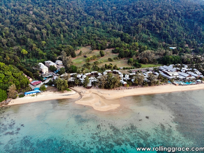 Pulau Langkawi Kedah aerial view of beach and forest