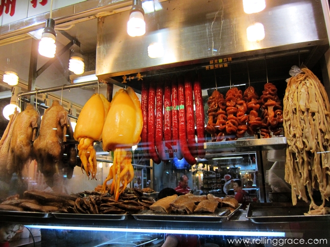 Local café in Mong Kok serving wonton noodles and roast duck rice