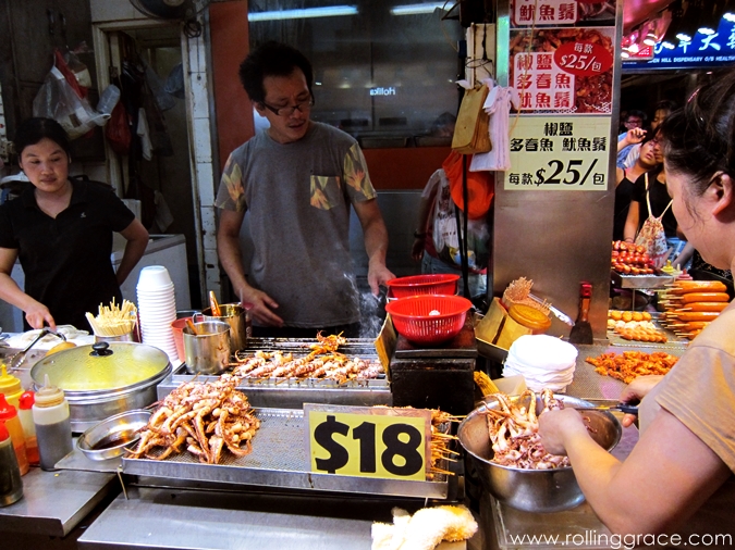 Close-up of bubbling street-style hot pot ingredients in Mong Kok