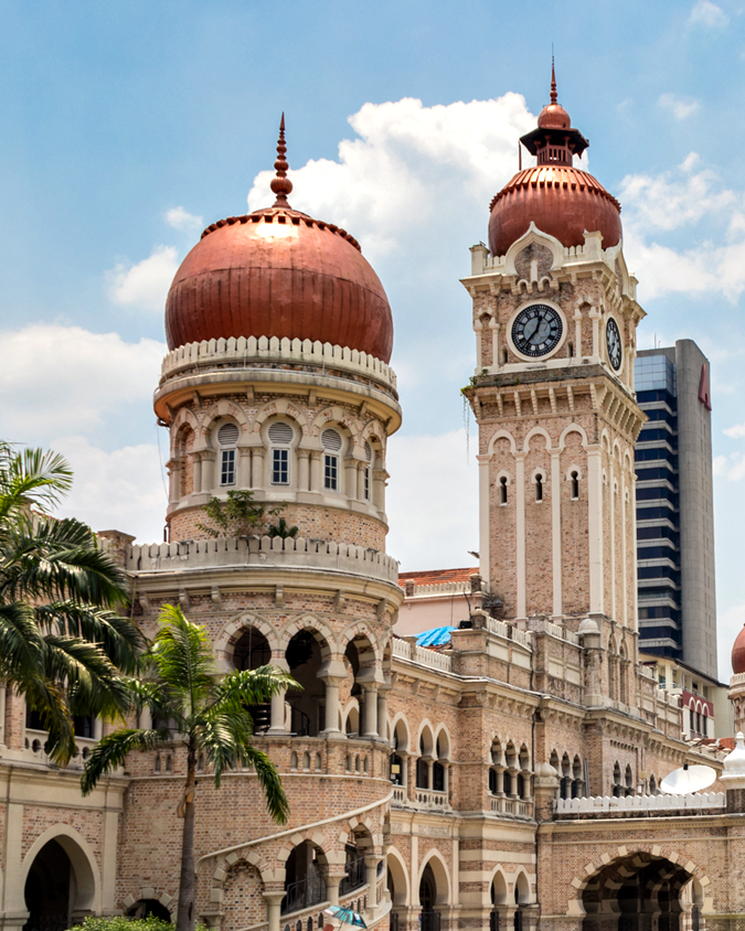 Sultan Abdul Samad Building with copper domes at Dataran Merdeka Kuala Lumpur