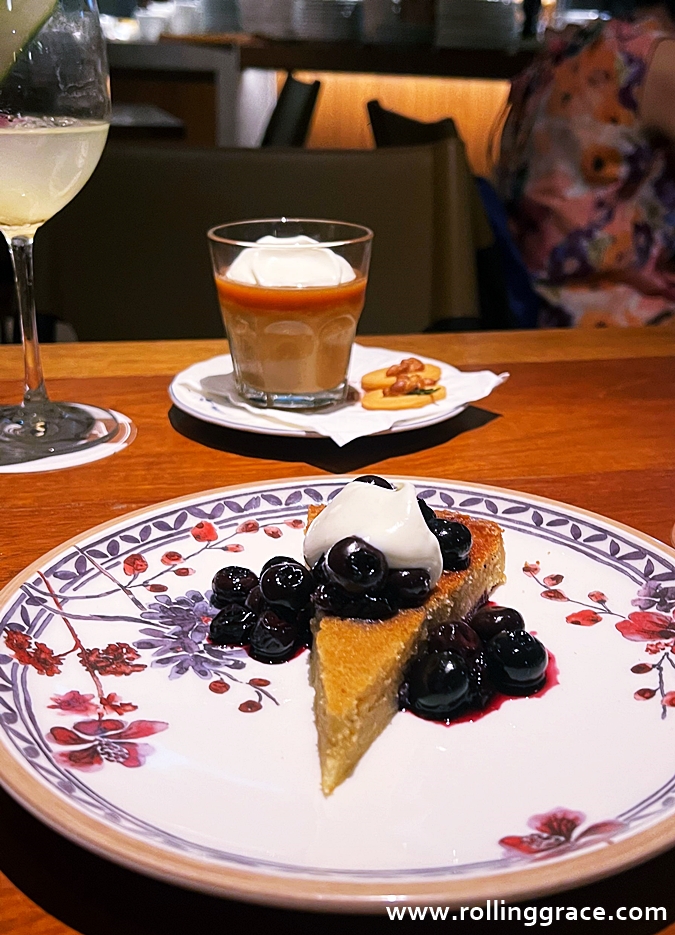 Desserts at Osteria Mozza Singapore including butterscotch budino and plated sweets