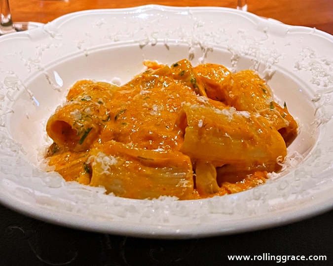 Handmade pasta at Osteria Mozza Singapore served with rich seasonal sauce