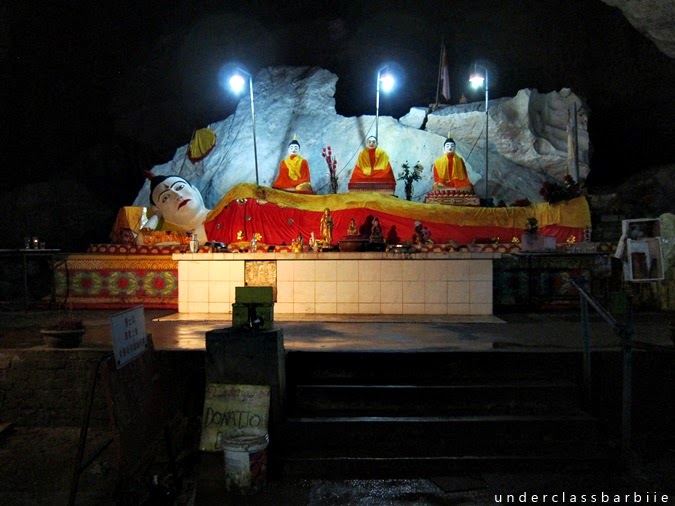 Sleeping Buddha statue inside Gua Charas temple cave, Kuantan
