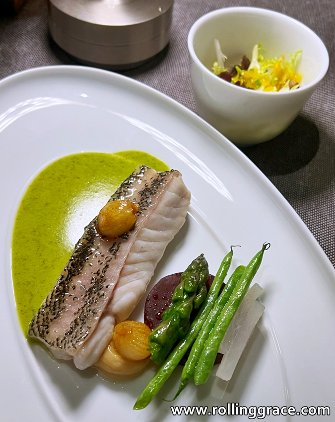We Tried the 7-Course La Dégustation Menu at Sabayon EQ KL 7 Tiger grouper fillet with asparagus on green sauce, 7-course tasting menu at Sabayon EQ KL