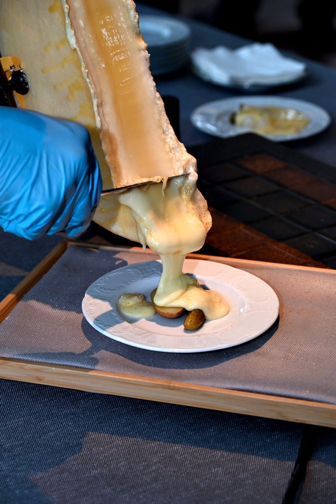 Raclette Valaisanne tableside service Chalet EQ Kuala Lumpur