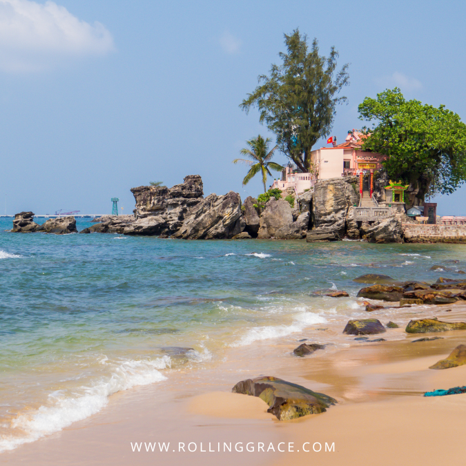 Dinh Cau Night Market and temple at dusk, Phu Quoc, Vietnam