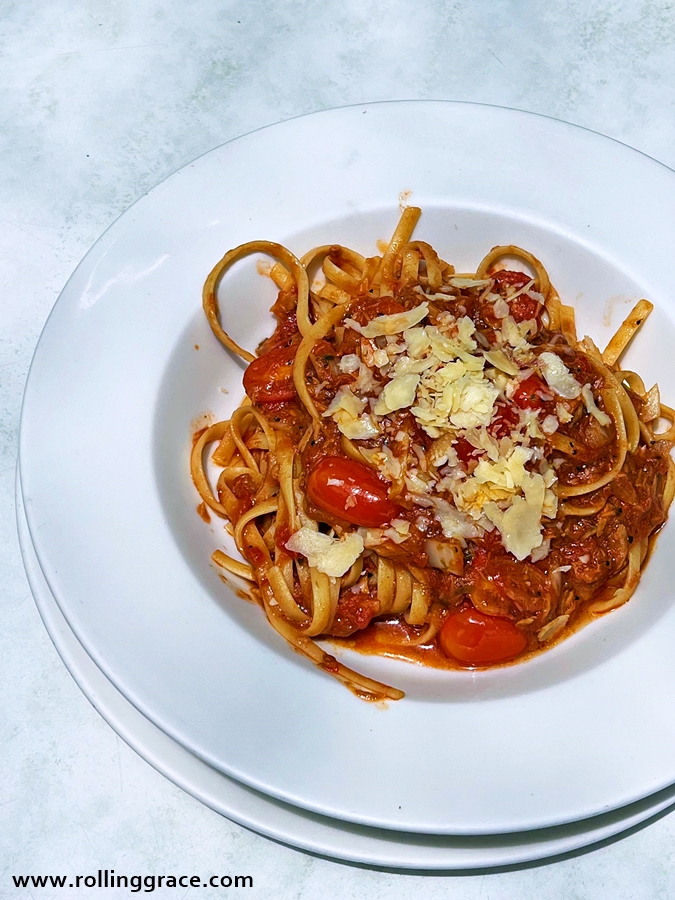 Spicy tuna pasta at DÔME Café Suria KLCC Kuala Lumpur