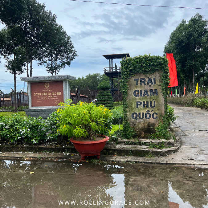 Phu Quoc Prison entrance sign Trai Giam Phu Quoc Vietnam