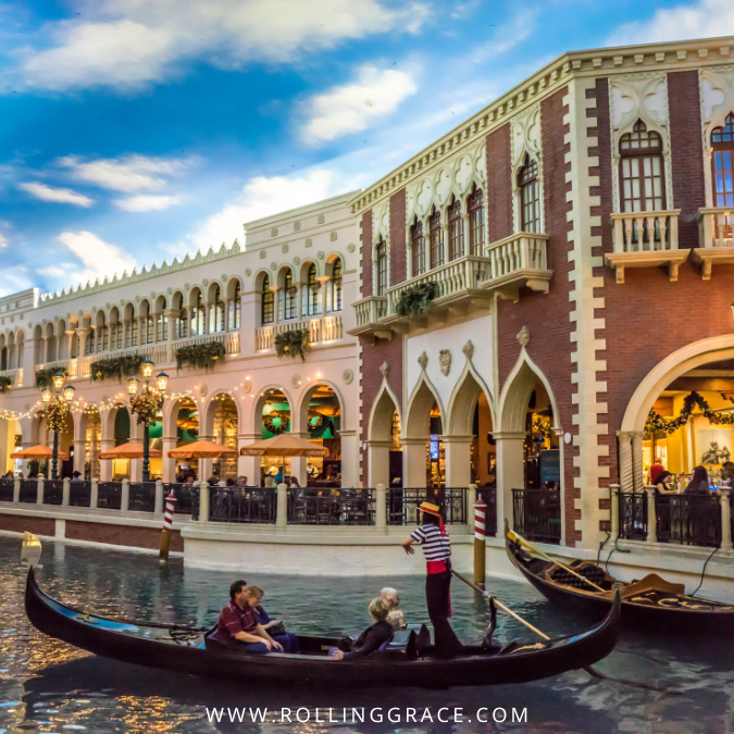 Interior of The Venetian Macao casino on the Cotai Strip showing gaming tables and canal shoppes