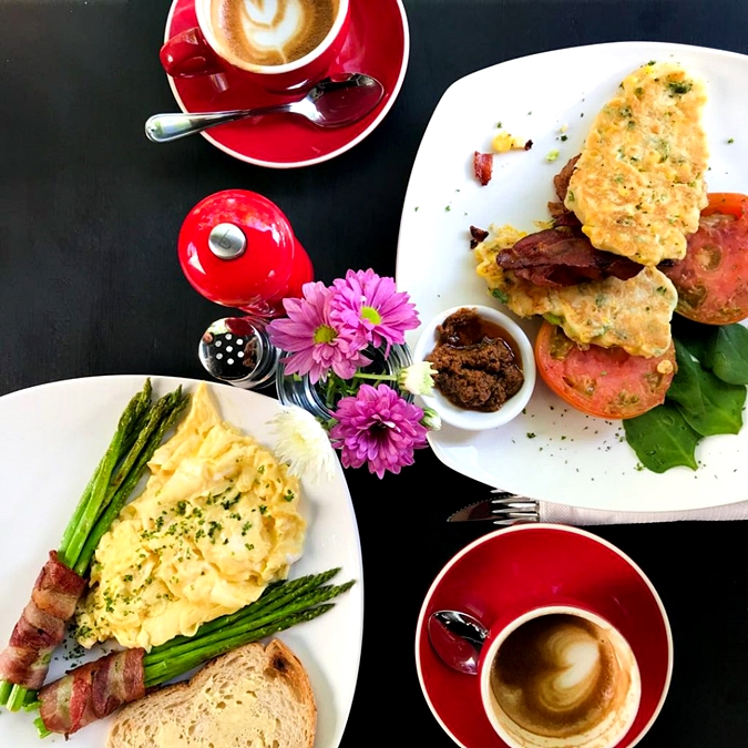 Brunch dishes and coffee at Antipodean café in Mid Valley Megamall
