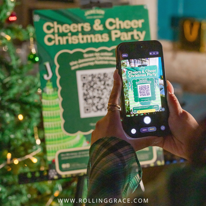 Guest scanning a Jameson digital passport QR code with a smartphone.