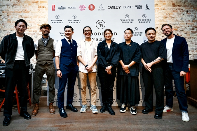 Top five finalists of The Woodford Reserve Wonderful Race 2025 standing together on stage