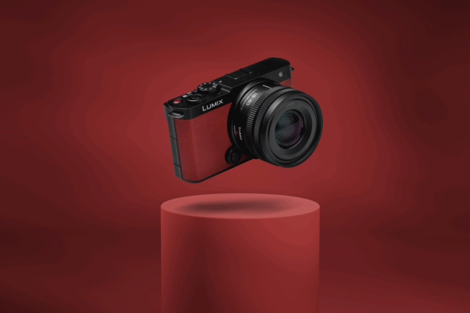 front view of the Panasonic LUMIX S9 showing free-angle screen and minimalist body design