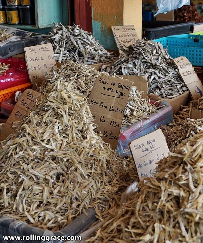 Dried seafood products at Arked Tanjung Dawai Kedah