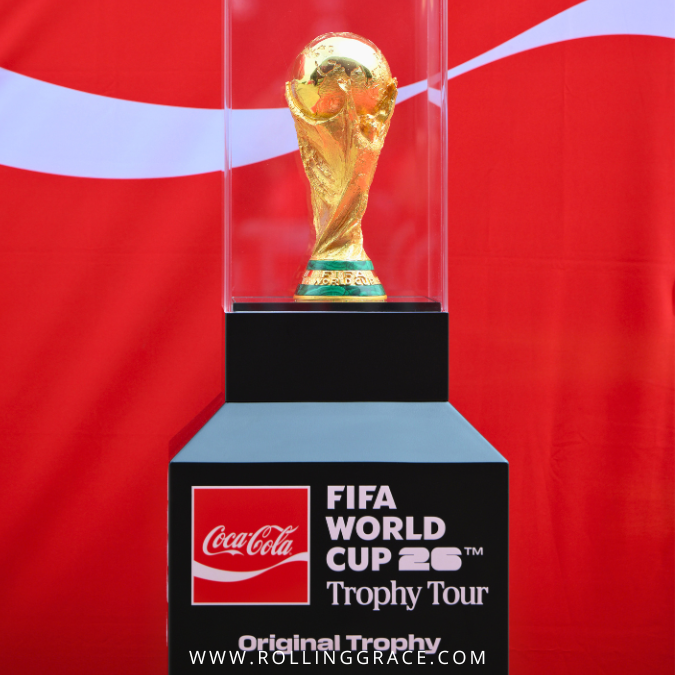 Close-up of the original FIFA World Cup Trophy on display during the FIFA World Cup Trophy Tour in Malaysia by Coca-Cola