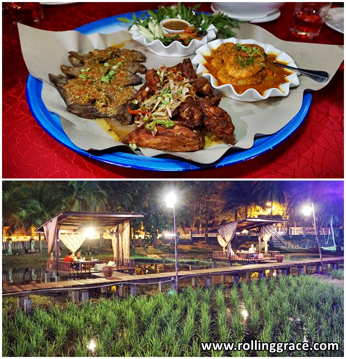 Malay dishes served on dulang at Kerisik Restaurant Langkawi