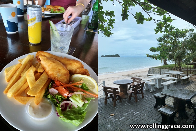 Fish and chips served at Scarborough Restaurant Tanjung Rhu Langkawi