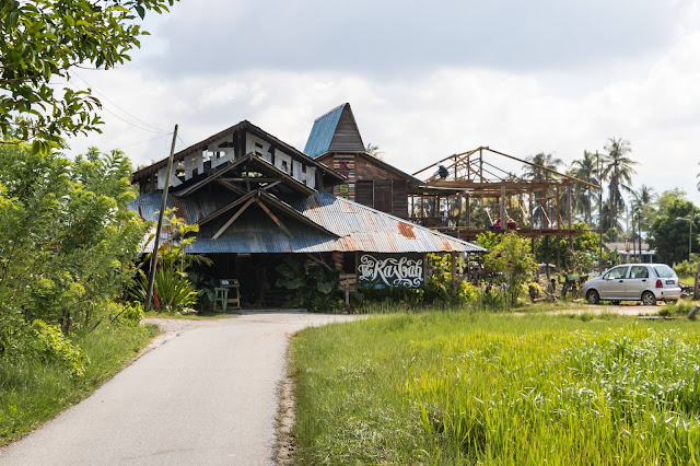 Exterior view of The Kasbah Langkawi restaurant surrounded by greenery