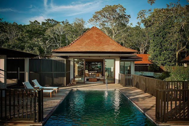 Private pool villa at The Ritz-Carlton Langkawi set within forested surroundings