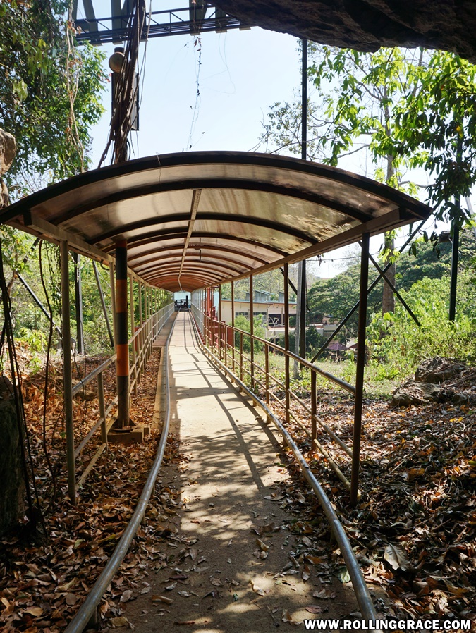 Abandoned trolley tracks from tin mining in Gua Kelam