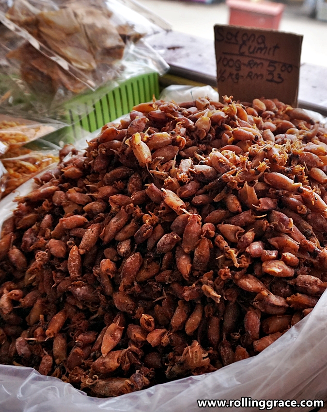Dried squids and seafood products at Tanjung Dawai Kedah