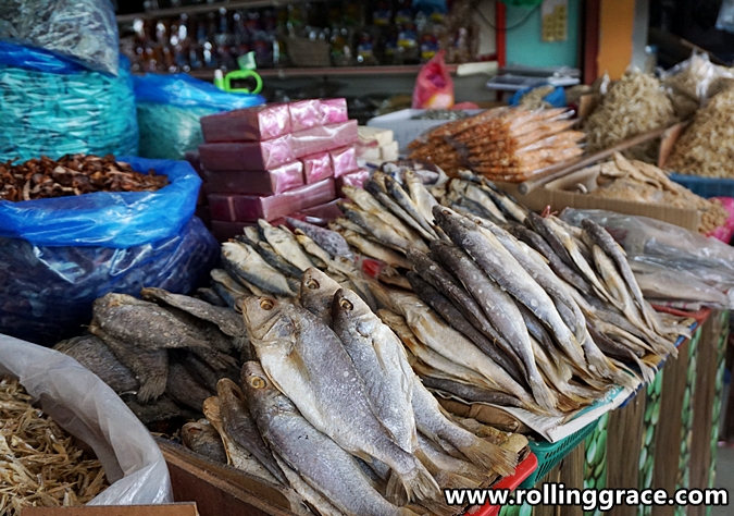 Assorted dried fish and seafood at Arked Tanjung Dawai Kedah