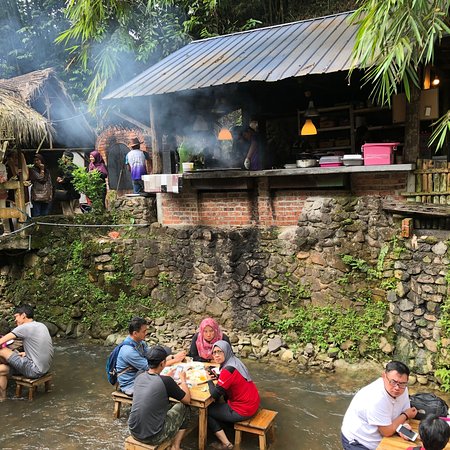 BBQ Lamb Kemensah Ampang riverside dining in flowing stream