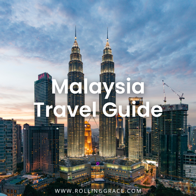 Aerial overview of Malaysia’s coastlines, city grids and rainforest corridors, introducing the Rolling Grace Malaysia travel guide hub.
