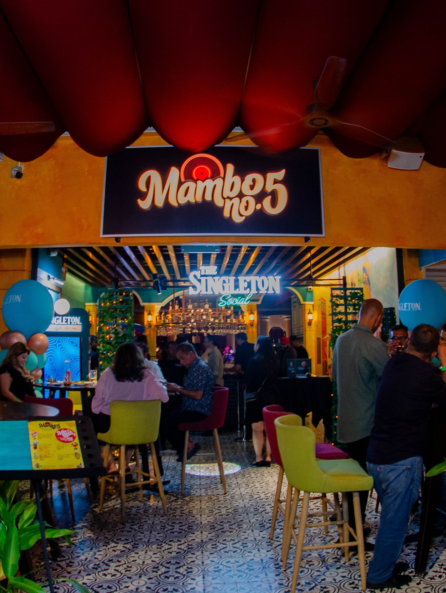 Mambo No.5 Bangsar bar interior with stage lighting and shisha setup