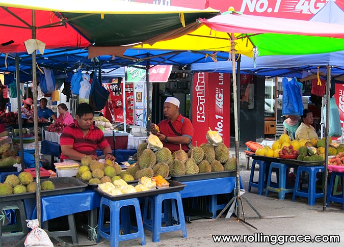Local market stalls in Daerah Limbang Sarawak Malaysia