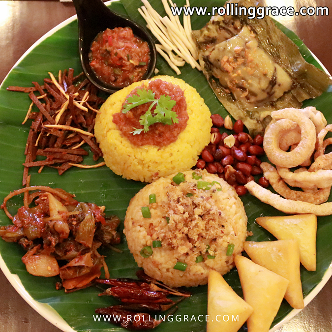 Nga Htamin Chin Shan-style fermented rice balls served with tamarind sauce and fried garlic, Myanmar