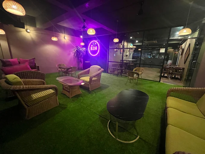 Outdoor lounge seating and shisha pipes at RIN SS2 Petaling Jaya