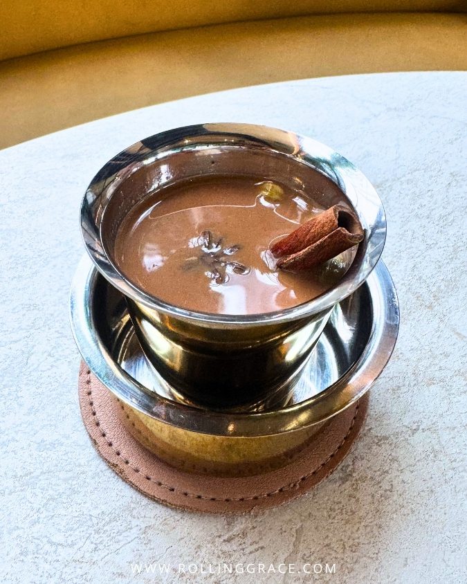 Chai Monk cocktail at Le Mirch Avenue K Kuala Lumpur, Old Monk Rum with warm masala tea