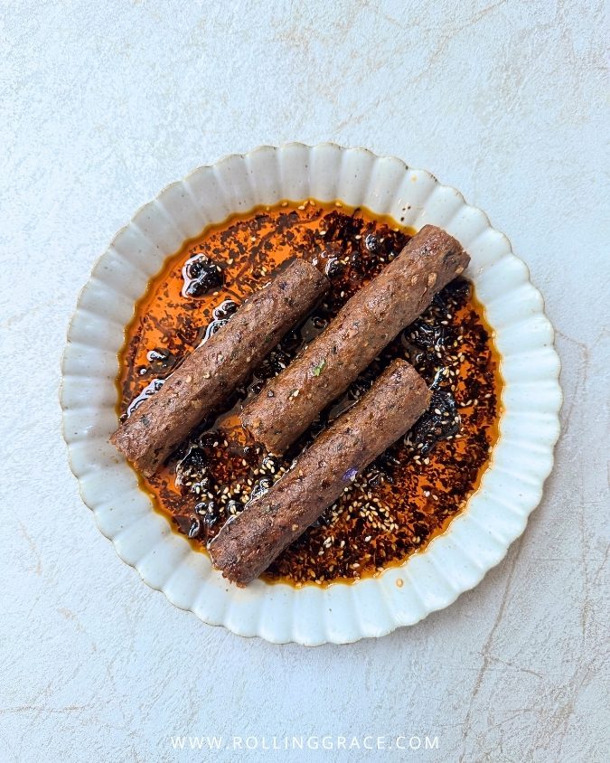 Lamb kebab with Japanese chilli oil at Le Mirch Avenue K Kuala Lumpur