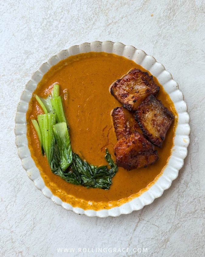 Coastal fish curry with coconut sambal and bok choy at Le Mirch Avenue K Kuala Lumpur
