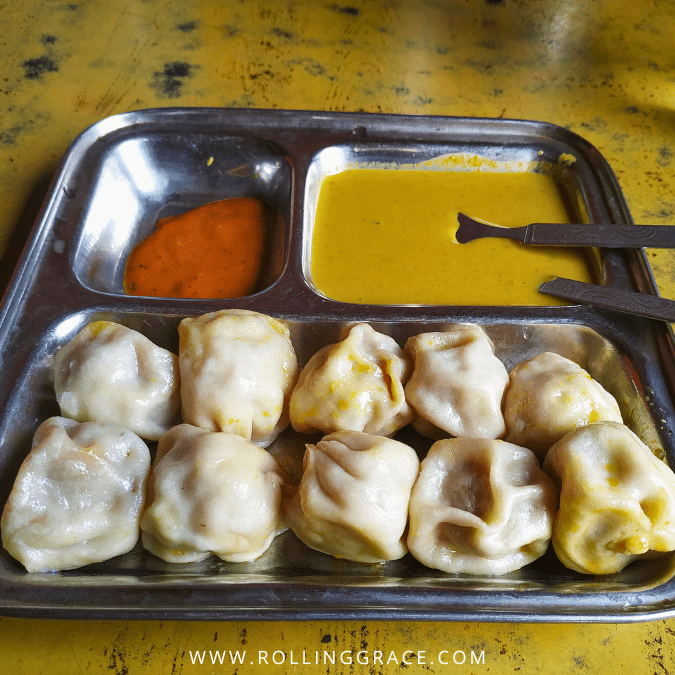 Steamed yak meat momos served in a Tibetan restaurant in Chengdu's Little Lhasa, Tibetan Quarter