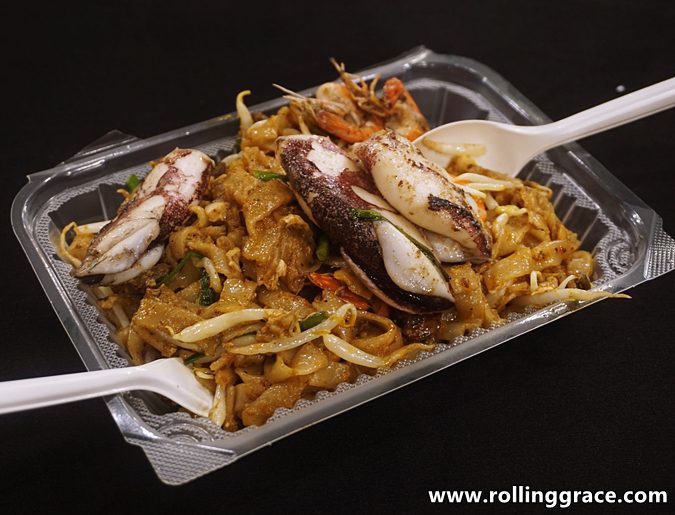 Char kuey teow with prawns, squid, cockles, and beansprouts from Boomtown USJ in Subang Jaya, Selangor