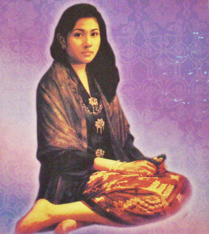 Portrait painting of Mahsuri, the legendary maiden of Pulau Langkawi, Malaysia