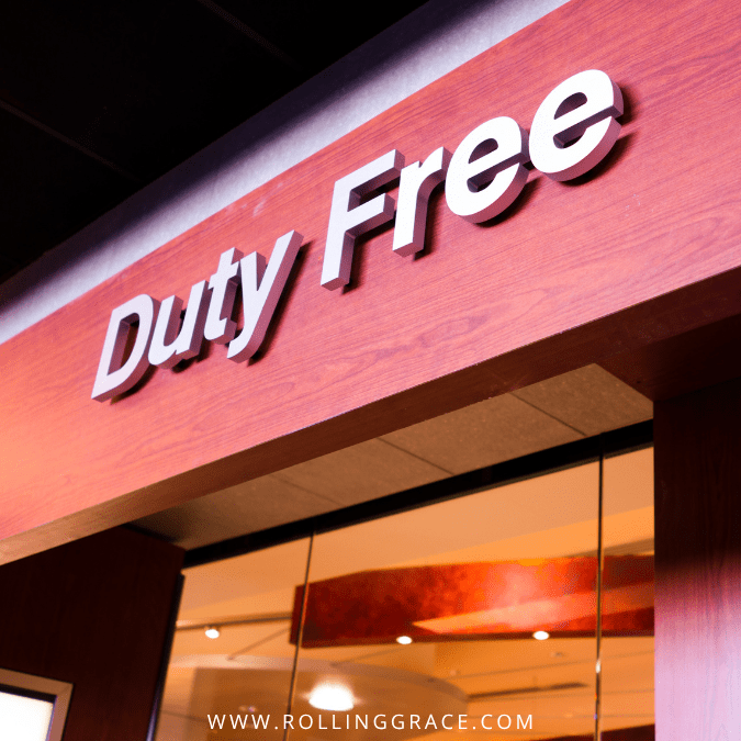 Duty free sign above the entrance of a shopping complex in Langkawi, Malaysia's tax-free island