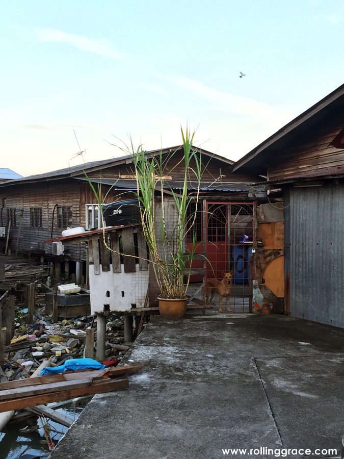 Village backyard and riverfront area at Bagan Hailam fishing village, Port Klang, Selangor, showing daily life.