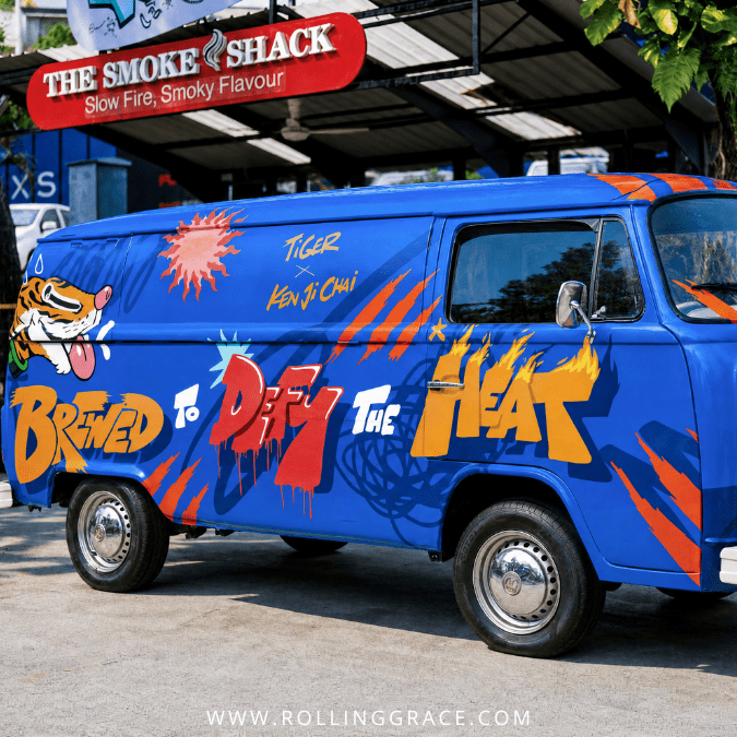 Tiger Beer Brewed to Defy the Heat: 6 Stops to Hit in KL 2 Tiger Beer Brewed to Defy the Heat custom Kombi van parked outside The Smoke Shack in Kuala Lumpur.