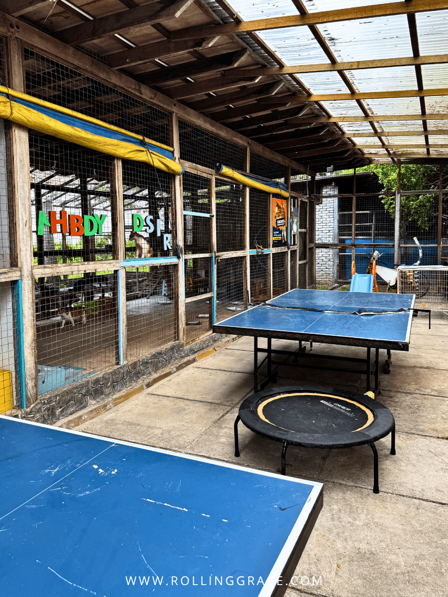 Indoor play area with ping pong table at Bon Ton Locale, Langkawi, Malaysia