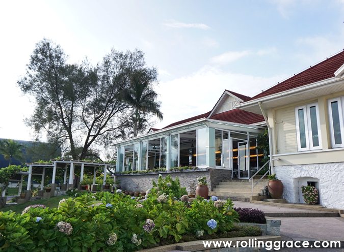 Main building of The Jerai Hill Resort with landscaped flower garden, Gunung Jerai, Kedah
