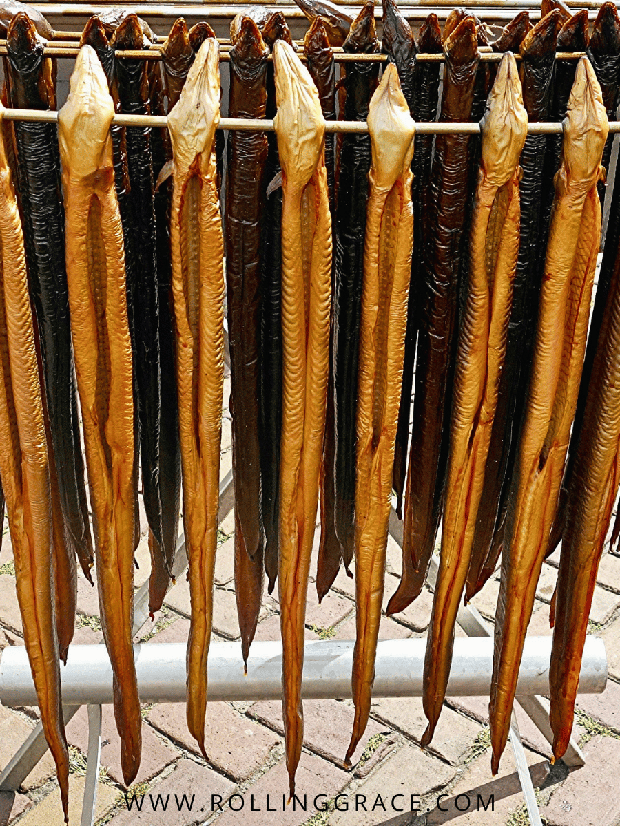 Exploring Curonian Spit Lithuania: 10 Amazing Things to Do 4 Smoked eel or rūkytas ungurys from a roadside hut on the Curonian Spit Lithuania, the signature local dish