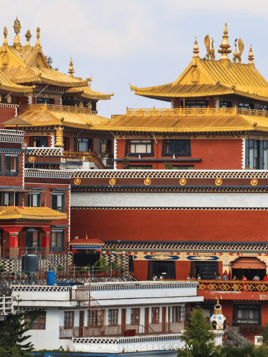 Golden Thrangu Tashi Yangtse Monastery at Namo Buddha near Kathmandu Nepal