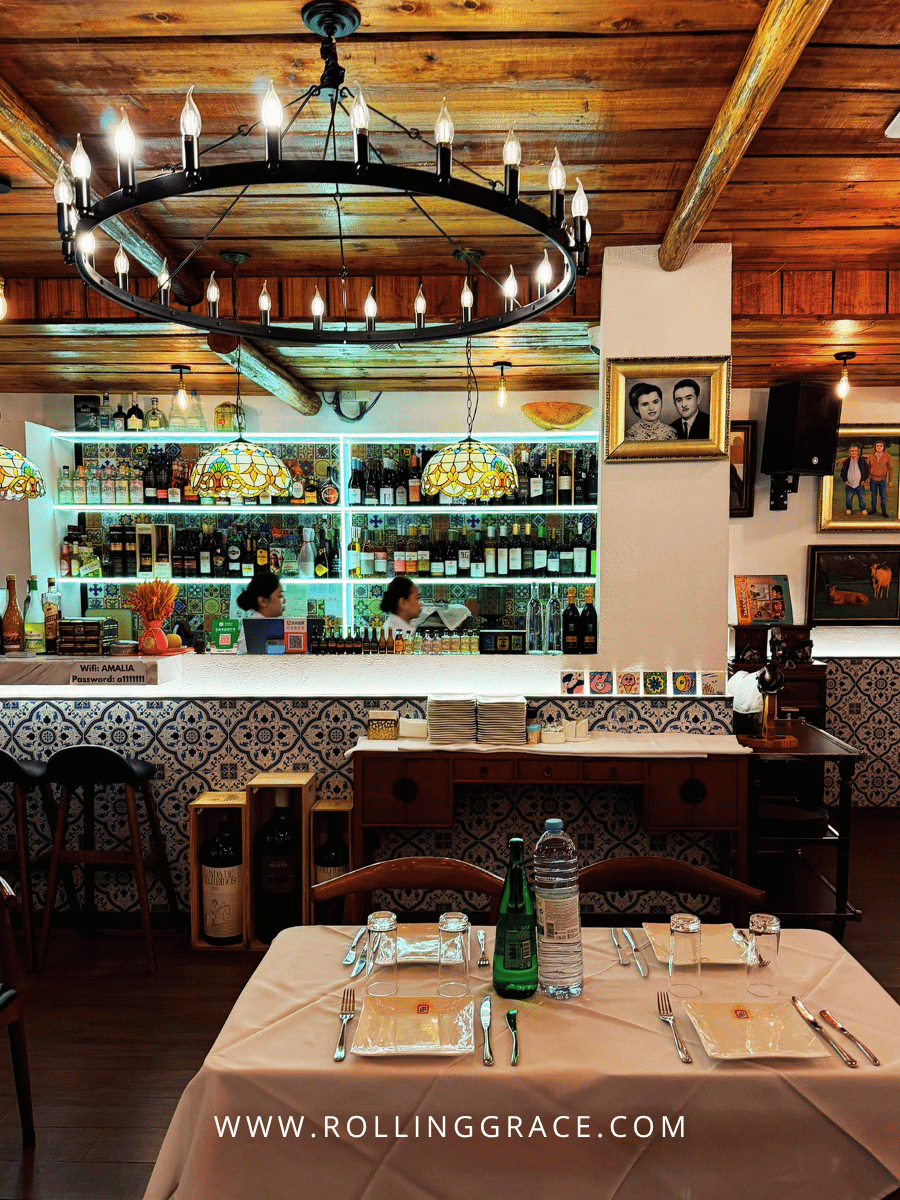 Amália Portuguese Restaurant Macau: 7 Best Dishes to Try 8 Warm interior with wooden tables and blue Portuguese tiles at Amália Portuguese Restaurant Macau