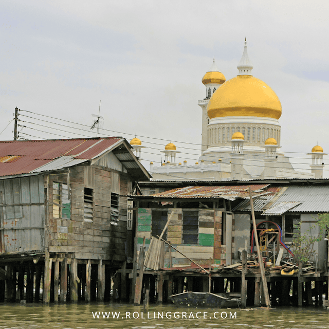 7 Best Things to Do at Kampong Ayer Brunei Water Village 8 Traditional weathered timber stilt houses on the Brunei River at Kampong Ayer Brunei, the world's largest water village