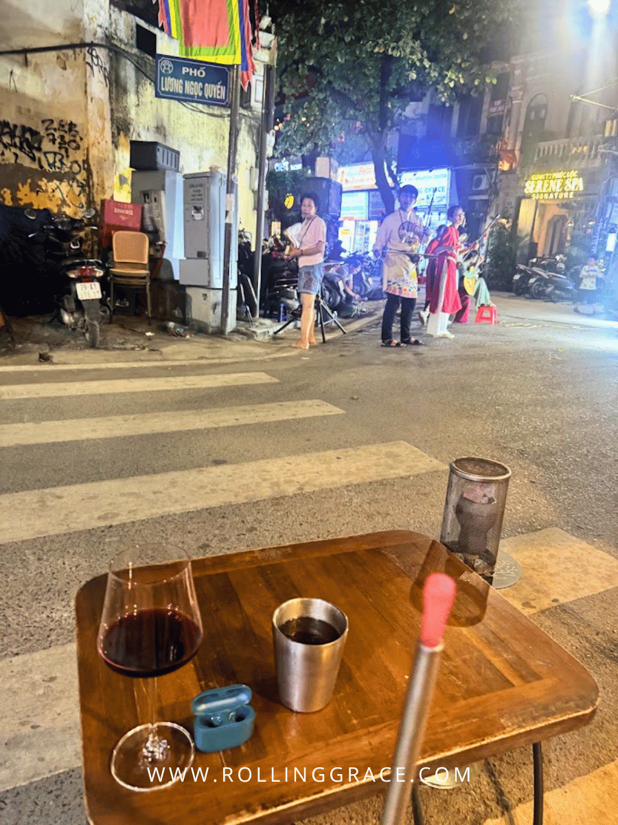 Drinks and shisha on a table at CHOT Coffee and Shisha on Ma May Street Hanoi