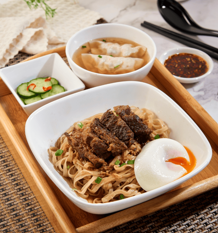 10 Best Halal Restaurants in 1 Utama: Muslim Friendly Food 3 Noodles with braised beef, soft egg and dumpling soup at Samtai YAMCH'A, halal restaurants in 1 Utama, Petaling Jaya